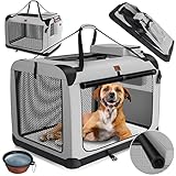 Lovpet® Hundebox Hundetransportbox faltbar Inkl.Hundenapf XXL 91,4x63,5x63,5cm Transporttasche...